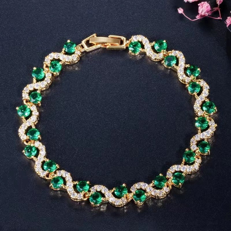 Wholesale Women S Gold Tone Crown Design Rhinestone Bangle Bracelet White And Colorful Stones Fashion Jewelry Accessory Gift