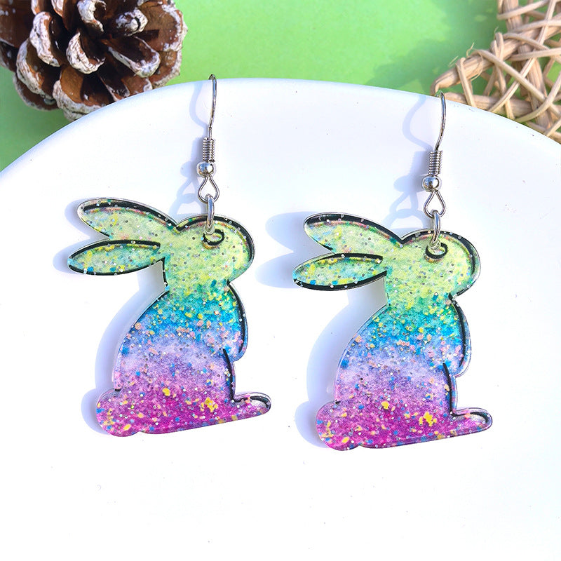 Wholesale Acrylic Easter bunny and egg earrings