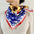 Wholesale 70cm  sunflower scarf July 4th American flag printed square sunflower lady silk scarf
