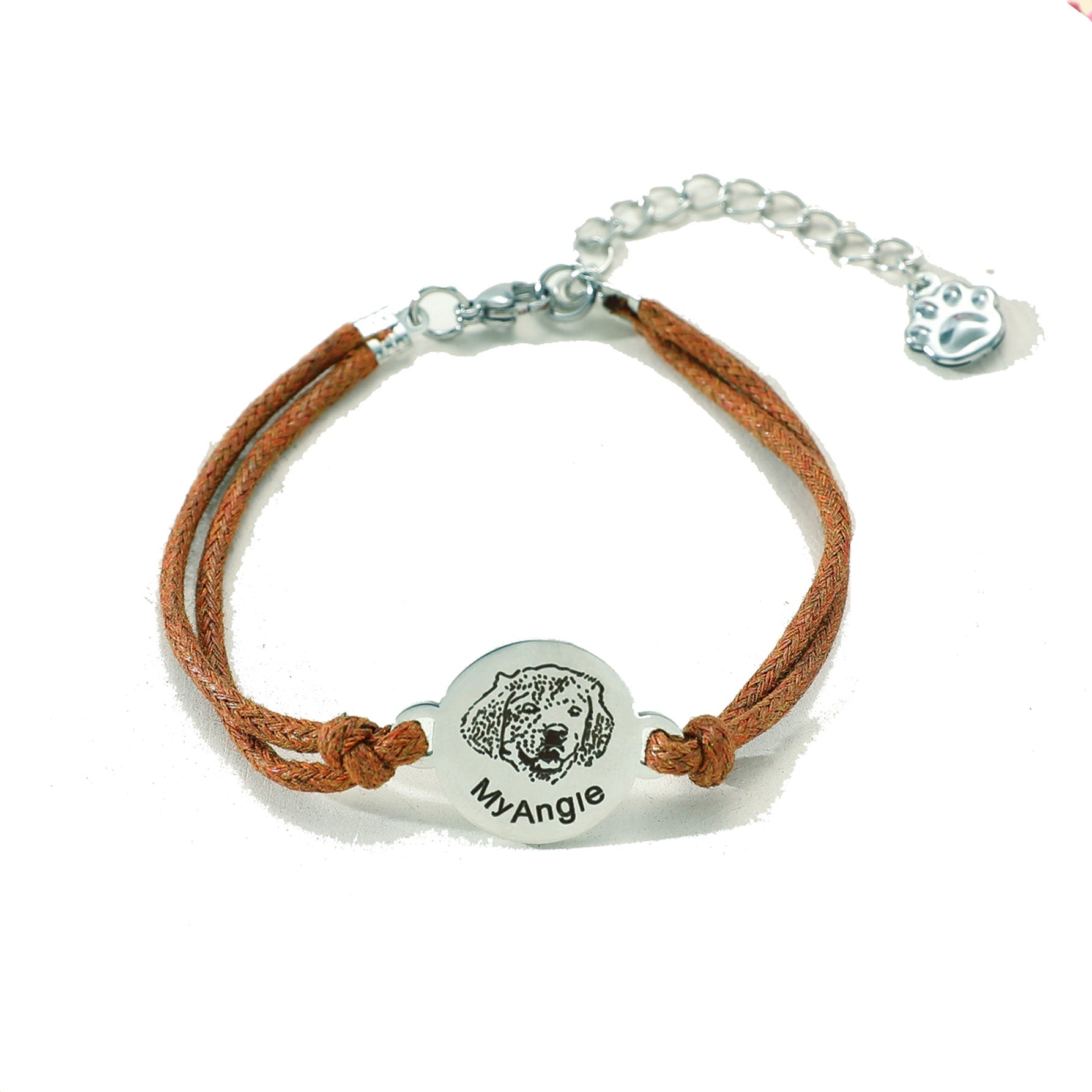 Wholesale Stainless Steel Engraved Dog Mom Bracelet
