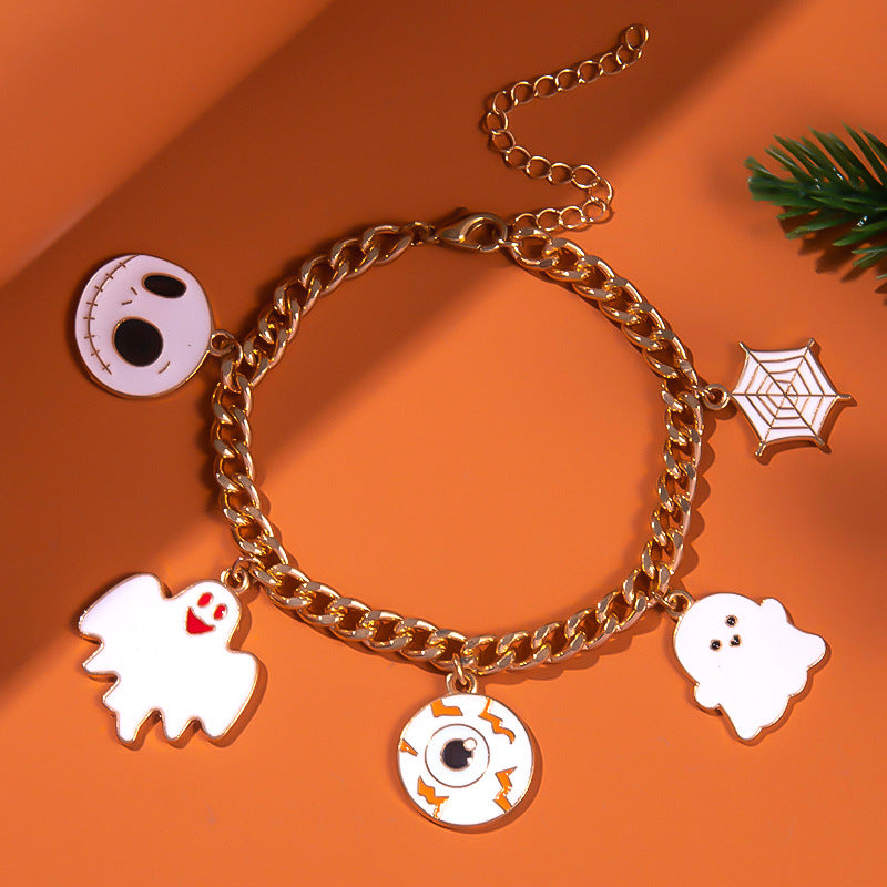 Wholesale  Funny Ghost Pumpkin Bracelet Alloy Electroplating Party Jewelry