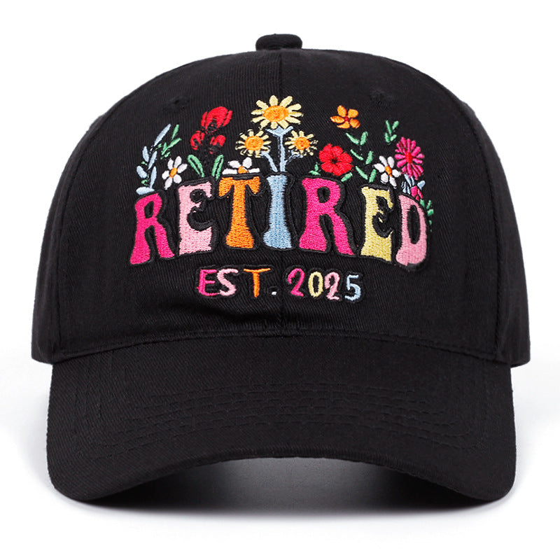 Wholesale Beige Retired Embroidered Baseball Cap Chic Outdoor Casual Sun Hat For Retirement Party Gift