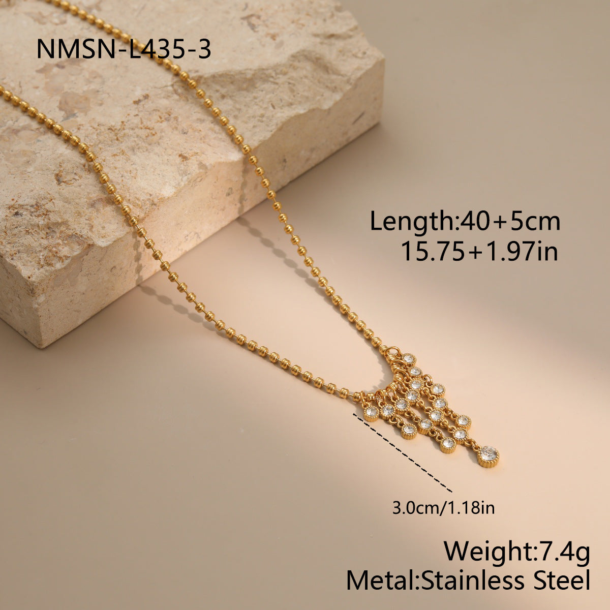 Wholesale Stainless Steel Luxury Sweet and Cool Star Moon Heart Multi-Layer Necklace