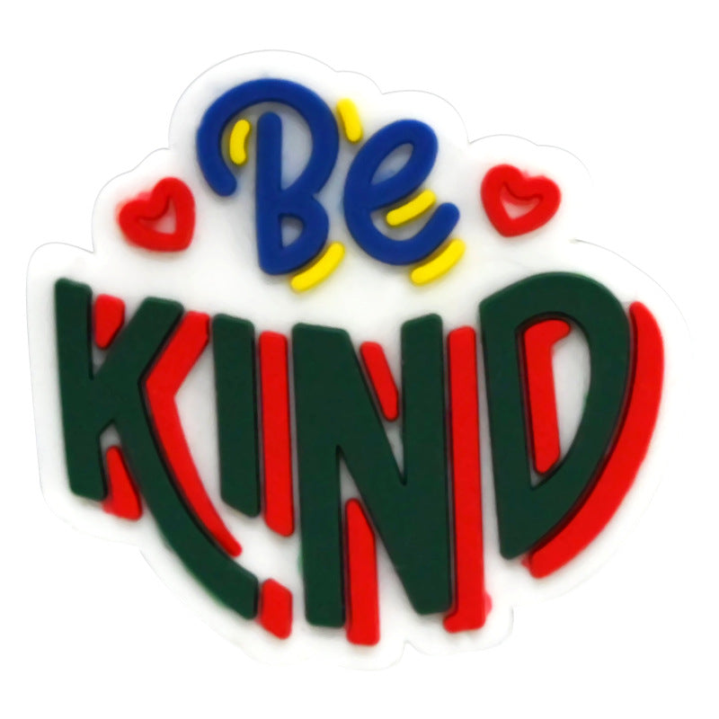 Wholesale Random 100pcs Cartoon Letter PVC Soft Rubber Shoe Buckle Decoration ACC-SC-RYY064