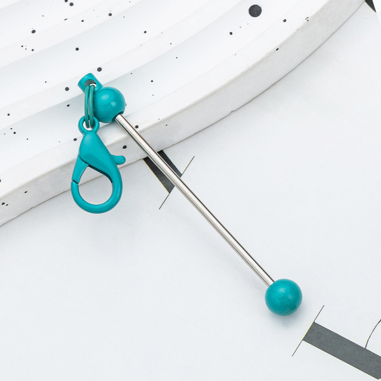 Wholesale Mini beaded candy-colored metal keychain