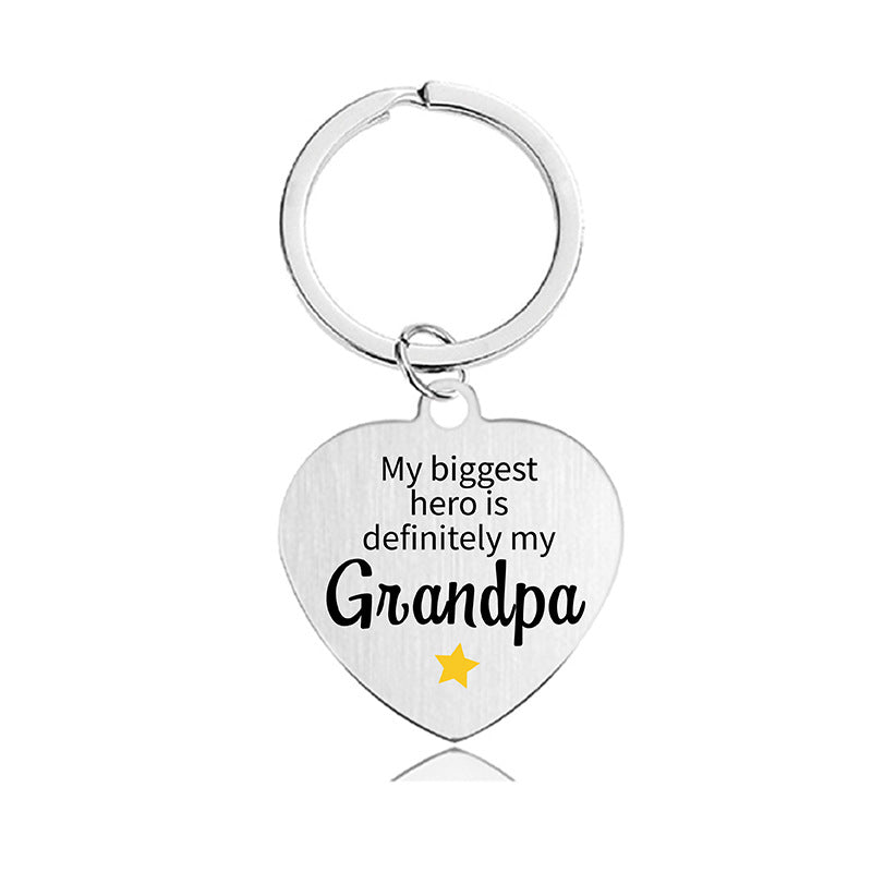 Wholesale Color Printing Family Affection Inspirational Gift Metal Keychain Creative Keychain ACC-KC-Ganggu023
