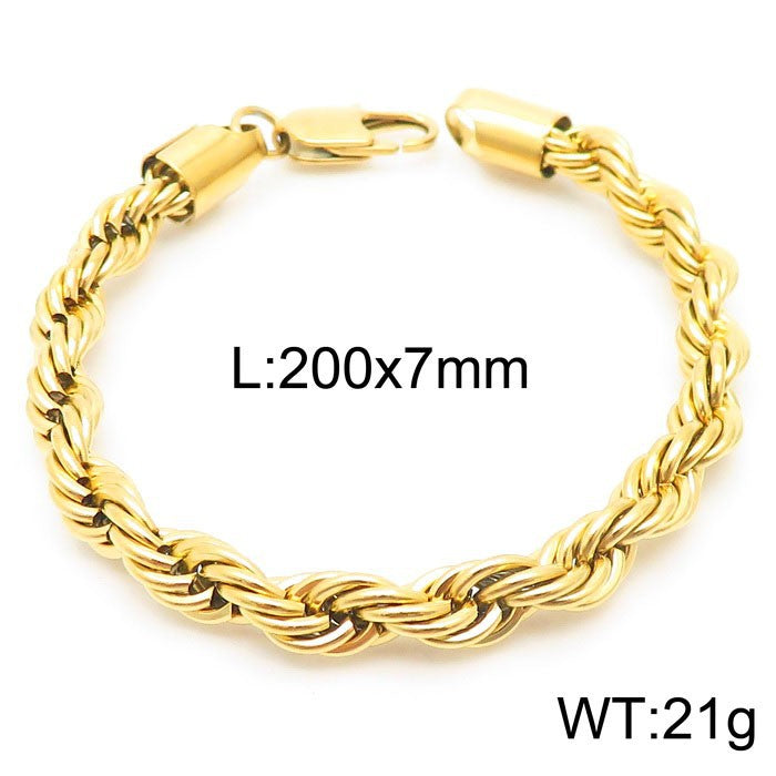 Wholesale Titanium Steel Bracelets Spiral Twist Chain Couple Bracelet ACC-BT-KaLun001