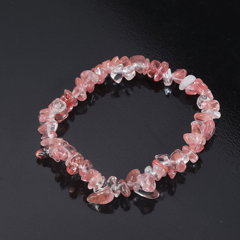 Wholesale Natural colorful gravel hand-woven elastic boho bracelet