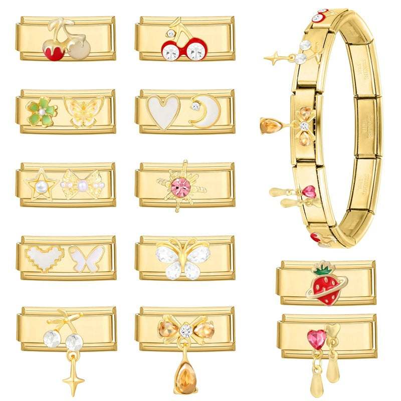 Wholesale 9mm Italian Charm Starter Bracelets DIY Long Terms Stainless Steel Composable Bracelet