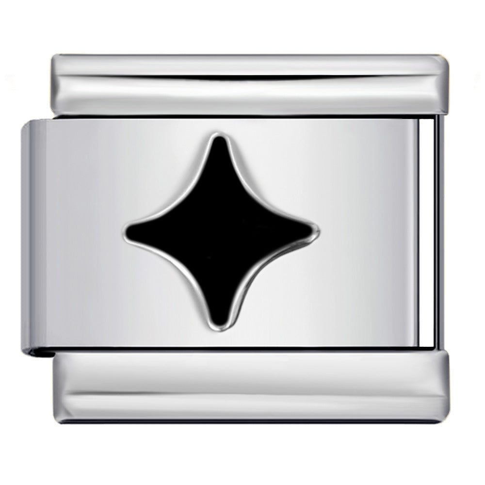 Wholesale Italian Charm Bracelet 9mm DIY Colorful Oil Dripping Heart    Creative Stainless Steel Composable Bracelet