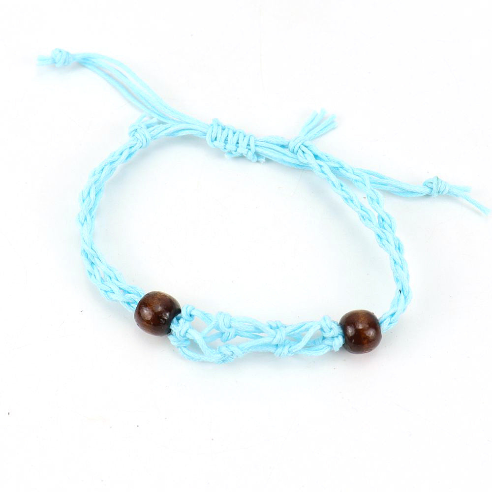 Wholesale Natural Stone Crystal Handwoven Mesh Bag Bracelet Adjustable Retractable Mesh Bag ACC-BT-HanX001