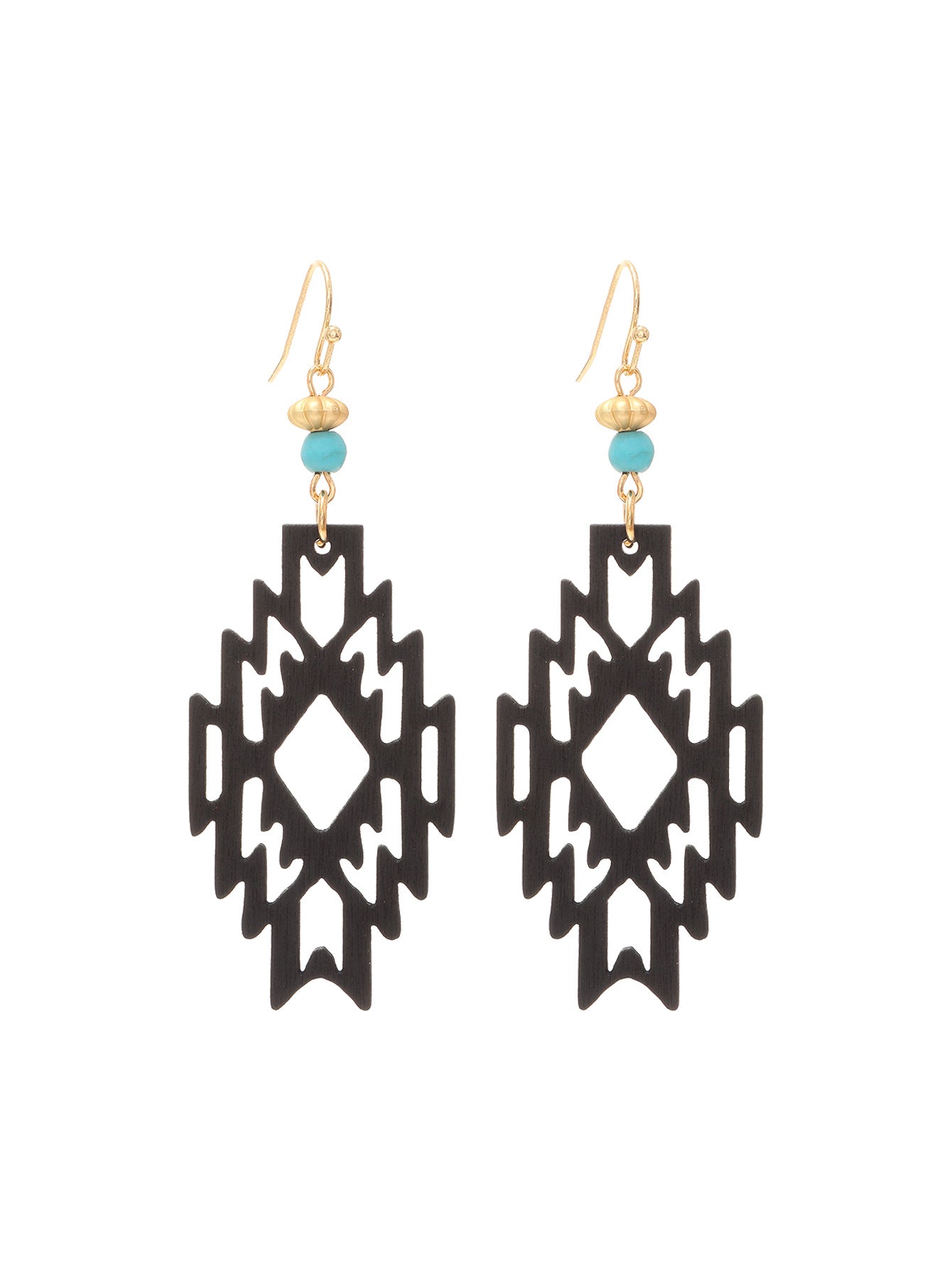 Wholesale Bohemian Hollow Wooden Earrings Diamond Pendant  Earrings