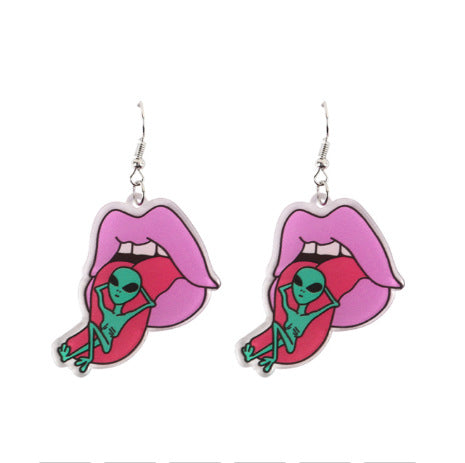 Wholesale Acrylic UFO Earrings – Punk Style Fashion Accessory for Boutique Resale