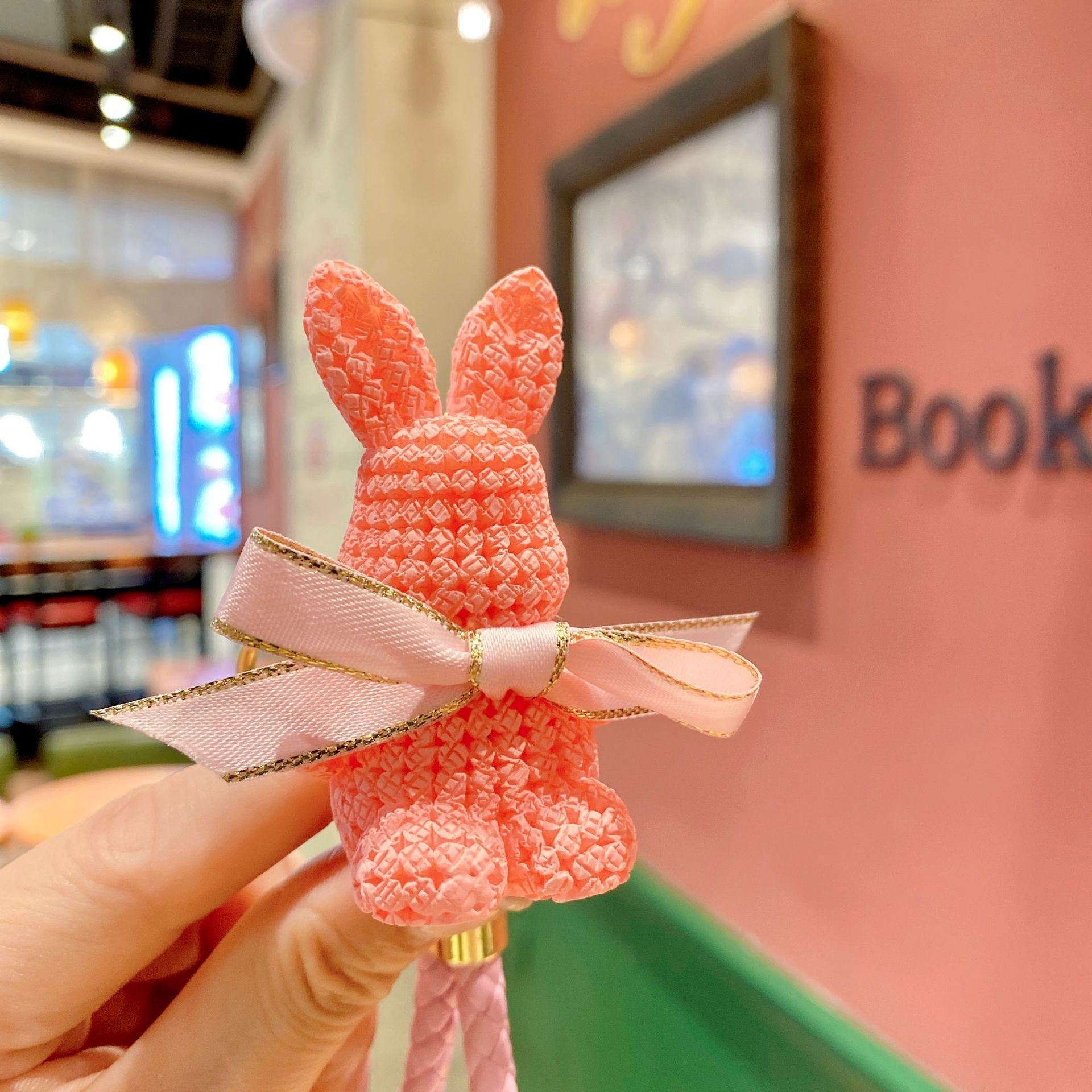 Wholesale Cartoon Resin Bow Tie Rabbit Keychain Lanyard Keychain ACC-KC-AiLe004