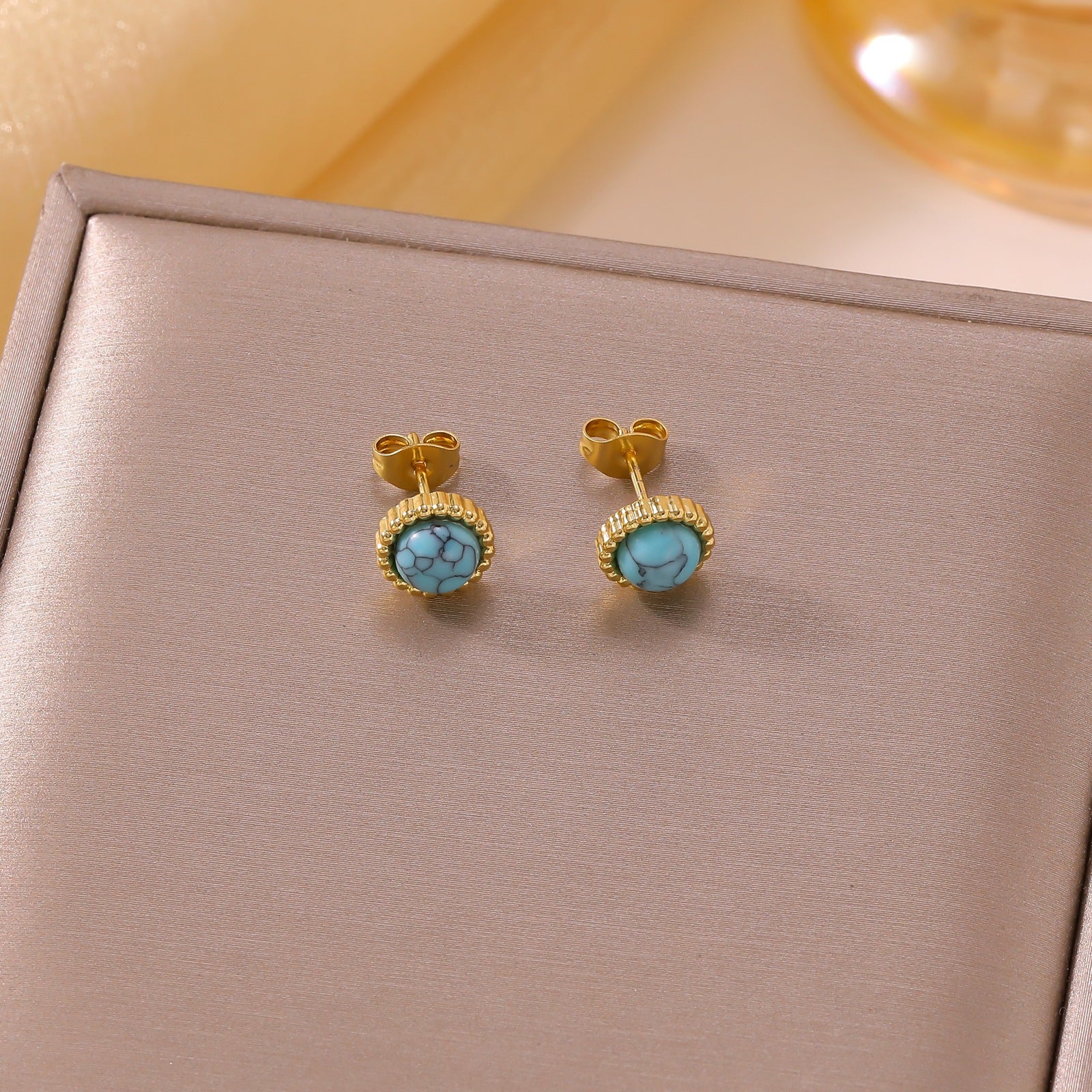 Wholesale Titanium Steel Real Gold Plated Flower Pearl Stud Earrings Everyday Fashion Accessory For Women