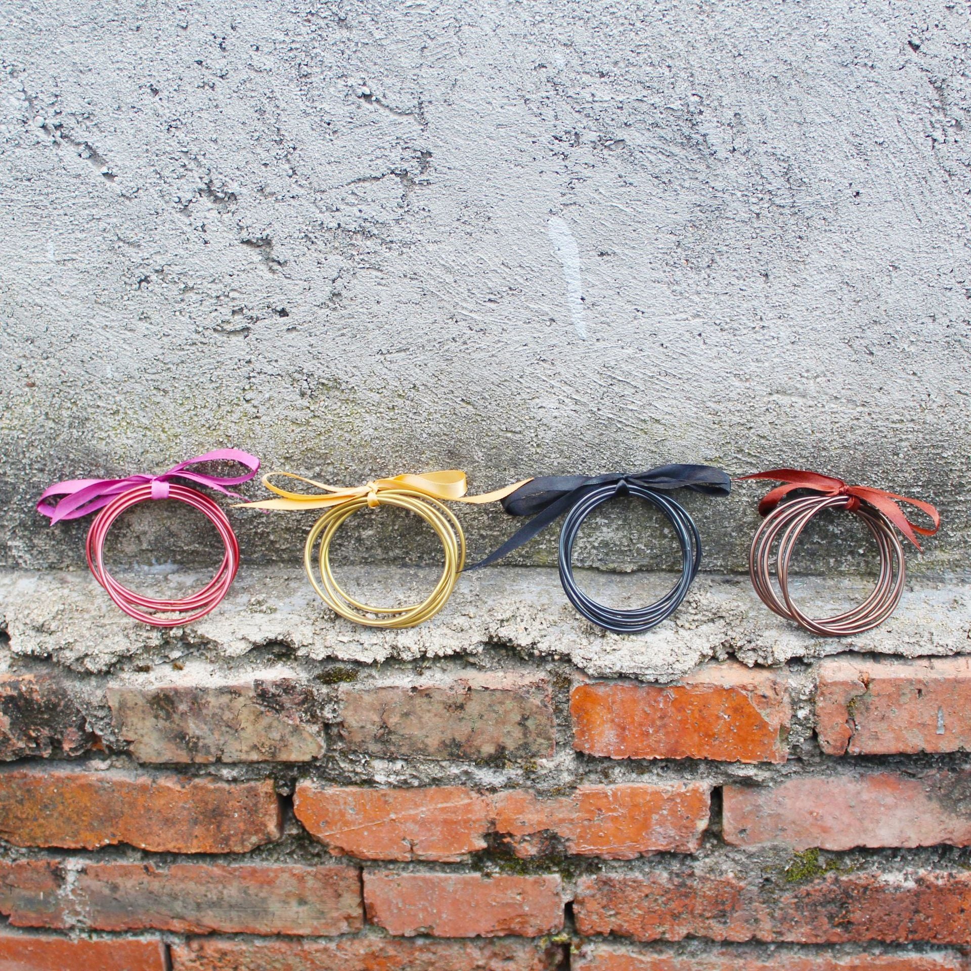 Wholesale Plastic Silicone Tube Gold Foil Jelly Bangles Five Layer Bracelet ACC-BT-YTian001