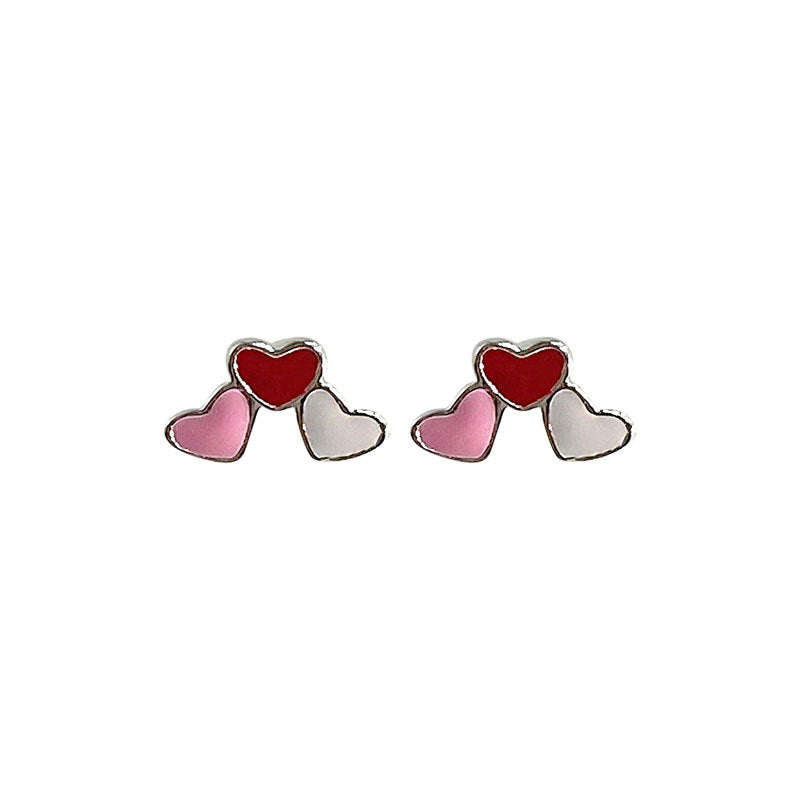 Wholesale S925 Sterling Silver Red Cute Valentine's Day Earrings