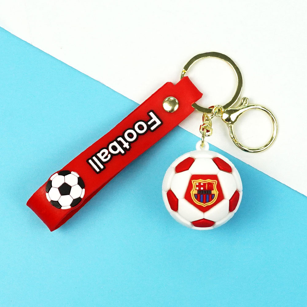 Wholesale Design Football Keychain PVC Material Car Key Accessory Bag Charm for Couples