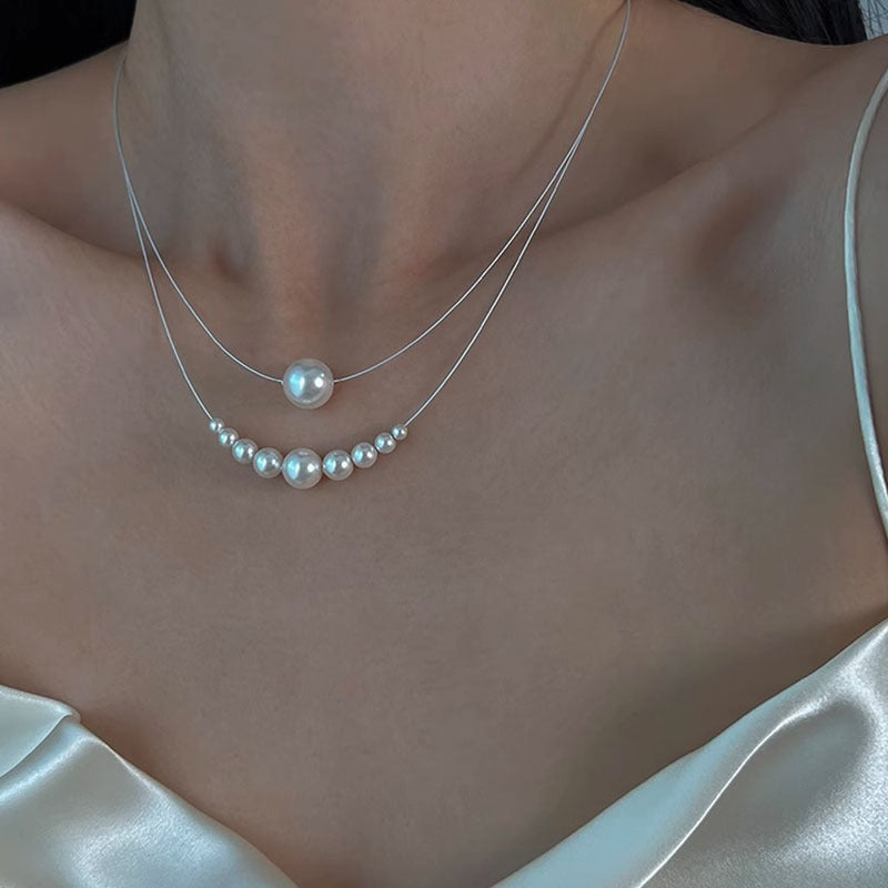 Wholesale Light Luxury  Retro Classic All-match Pearl Necklace