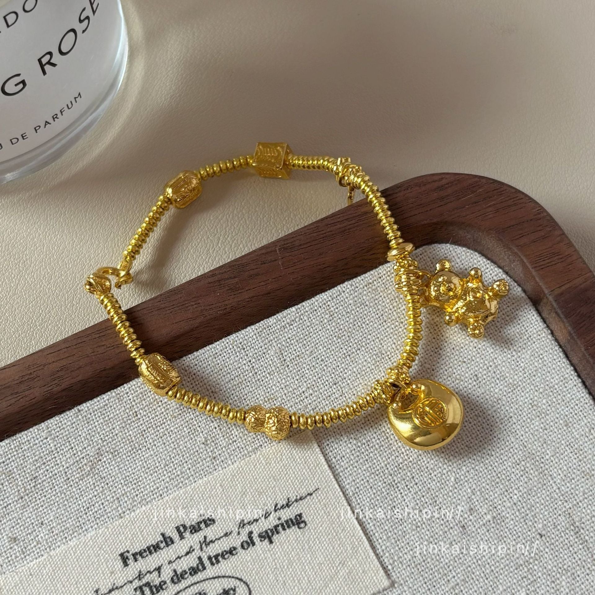 Wholesale Golden Bear Fortune Bag Bracelet
