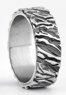 Wholesale Titanium Steel Vertical Grain Rings Men’s Rings ACC-RS-Moer009