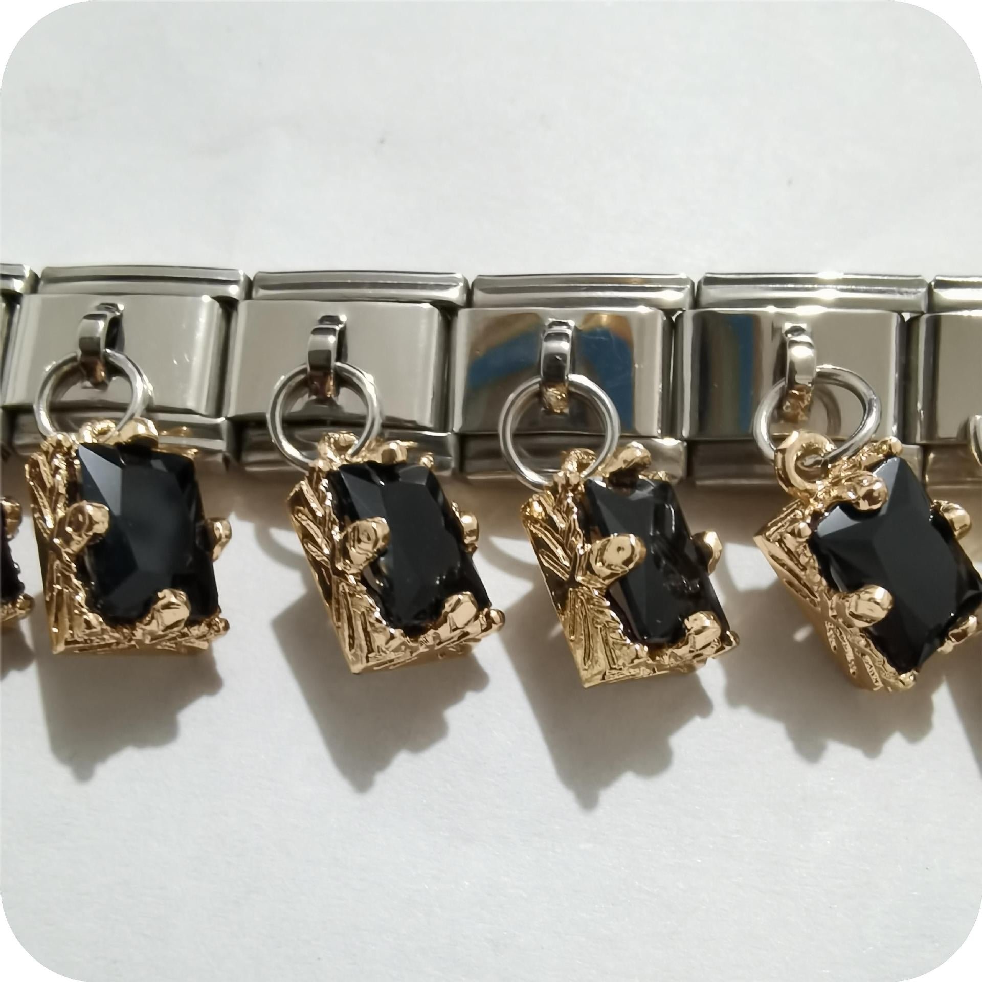 Wholesale Italian Charm Bracelet 9mm DIY Splicing Removable Stainless Steel Color Square Series Composable Bracelet ACC-BT-XY046
