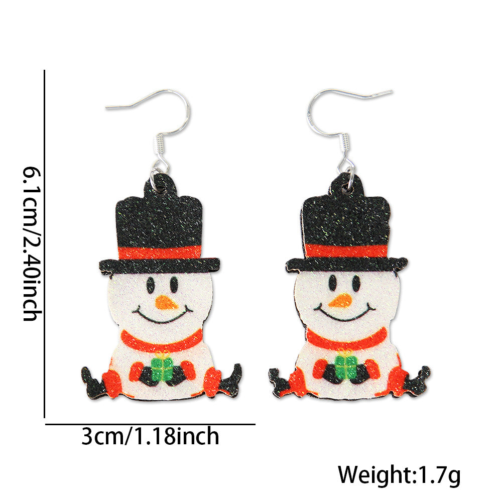 Wholesale Christmas Earrings Cartoon Christmas Tree Old Man Elk Earrings ACC-ES-ZhouHao002
