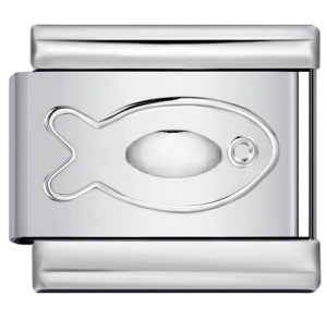 Wholesale  Italian modular  Convex silver stamped pattern DIY titanium steel bracelet