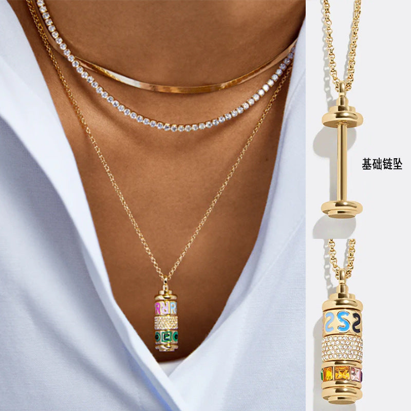 Wholesale enamel glaze multi-letter combination string clavicle necklace