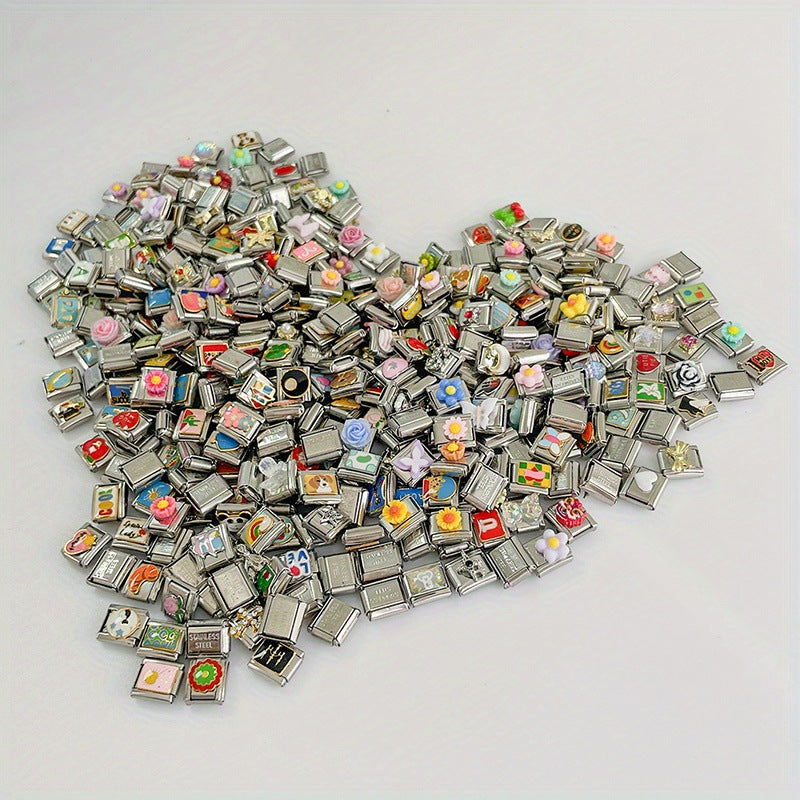 Wholesale 10pcs Italian Charm Bracelet 9mm DIY Splicing Cute Creative Stainless Steel Composable Bracelet