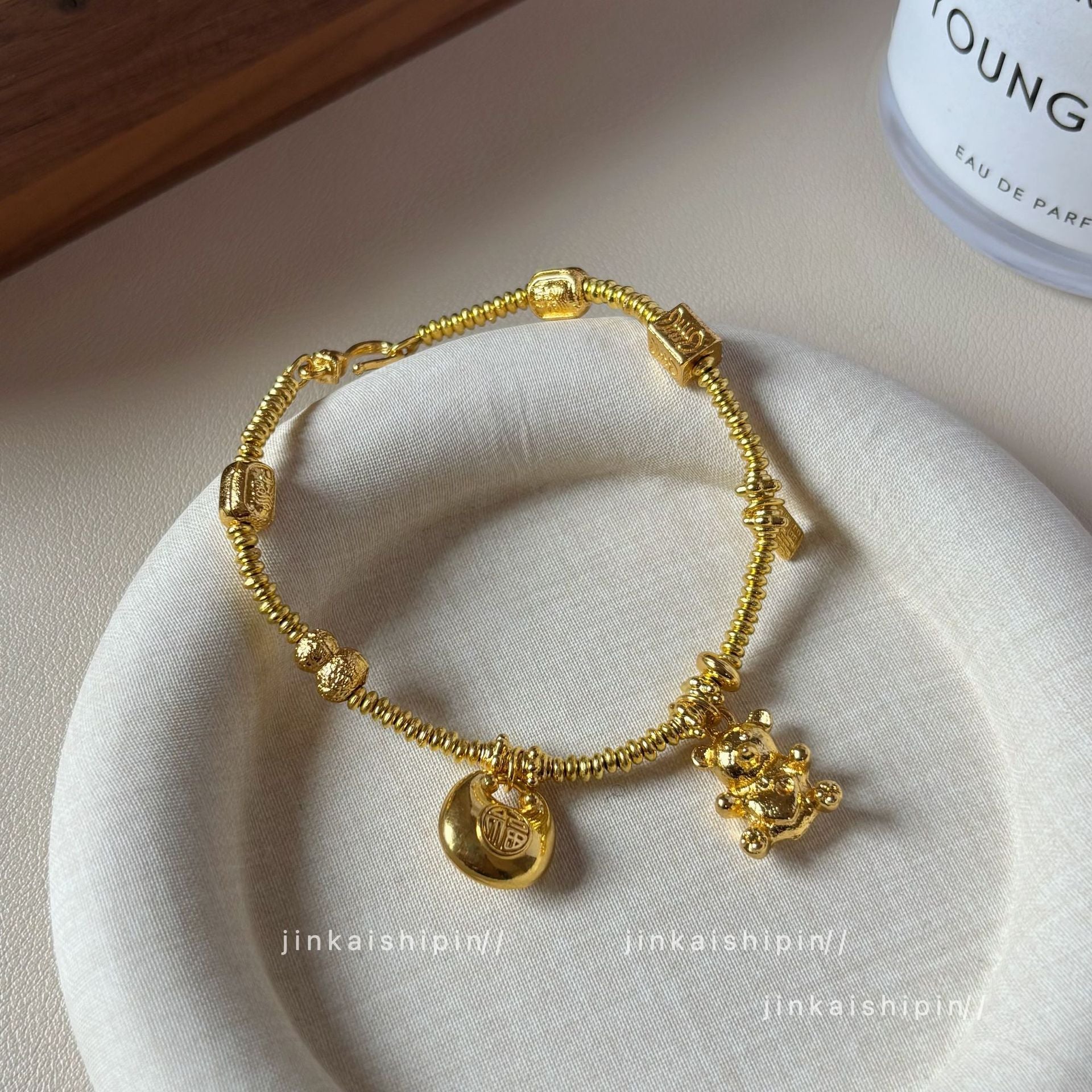 Wholesale Golden Bear Fortune Bag Bracelet