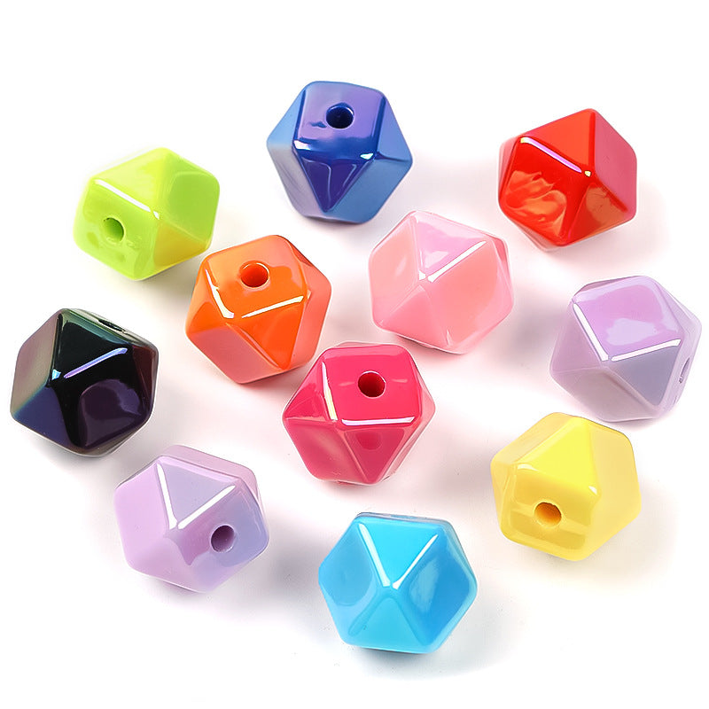 Wholesale Random 30pcs Polygonal Cut Square Beads Acrylic Beads ACC-BDS-BLG012