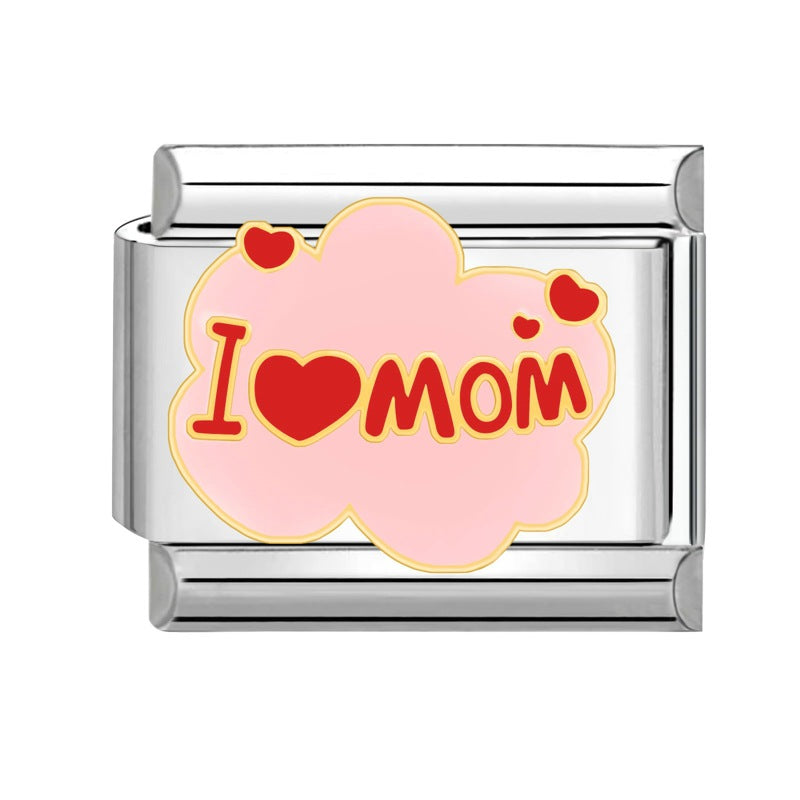 Wholesale Italian Charm Bracelet 9mm DIY Splicing Mother's Day Series Stainless Steel Composable Bracelet