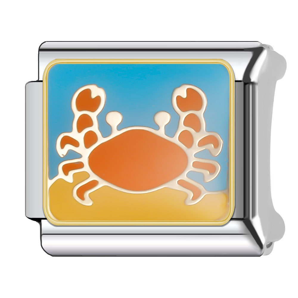 Wholesale Italian Charm Bracelet 9mm DIY Splicing Cute Animal Series Stainless Steel Composable Bracelet