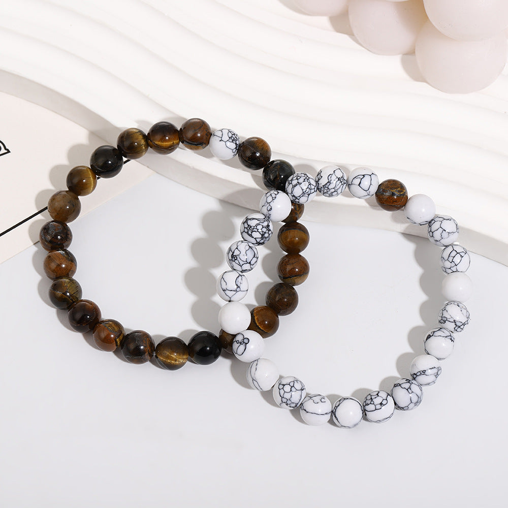 Wholesale Trendy Turquoise Couple Bead Bracelet Handmade Fashion Jewelry Accessory Gift