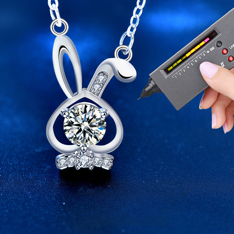 Wholesale Moissanite Rabbit 925 Sterling Silver Necklace