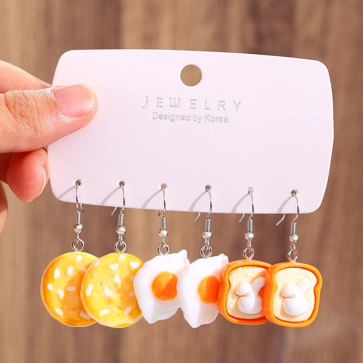 Wholesale Funny Donut Earrings Set For Women White Plastic Resin Party Gift Boutique Resale