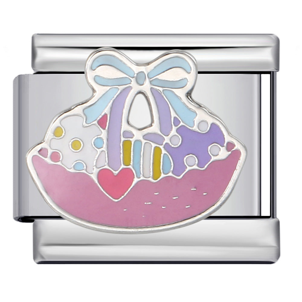 Wholesale Italian Charm Bracelet 9mm DIY Splicing Removable Cartoon Food Element Stainless Steel Composable Bracelet