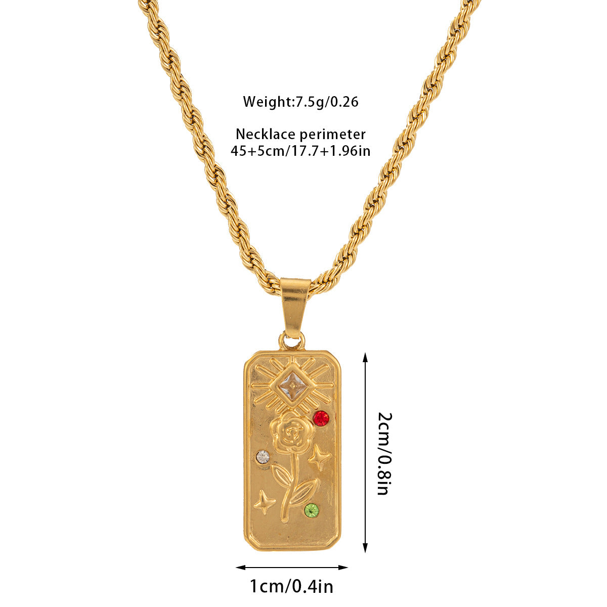 Wholesale Retro Three-dimensional Relief Necklace Star Moon Sun Titanium Steel Necklace ACC-NE-Jind002