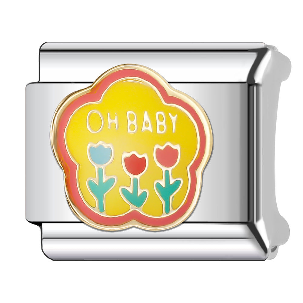 Wholesale Italian Charm Bracelet 9mm DIY Splicing Fruit and Vegetable Series  Stainless Steel Composable Bracelet