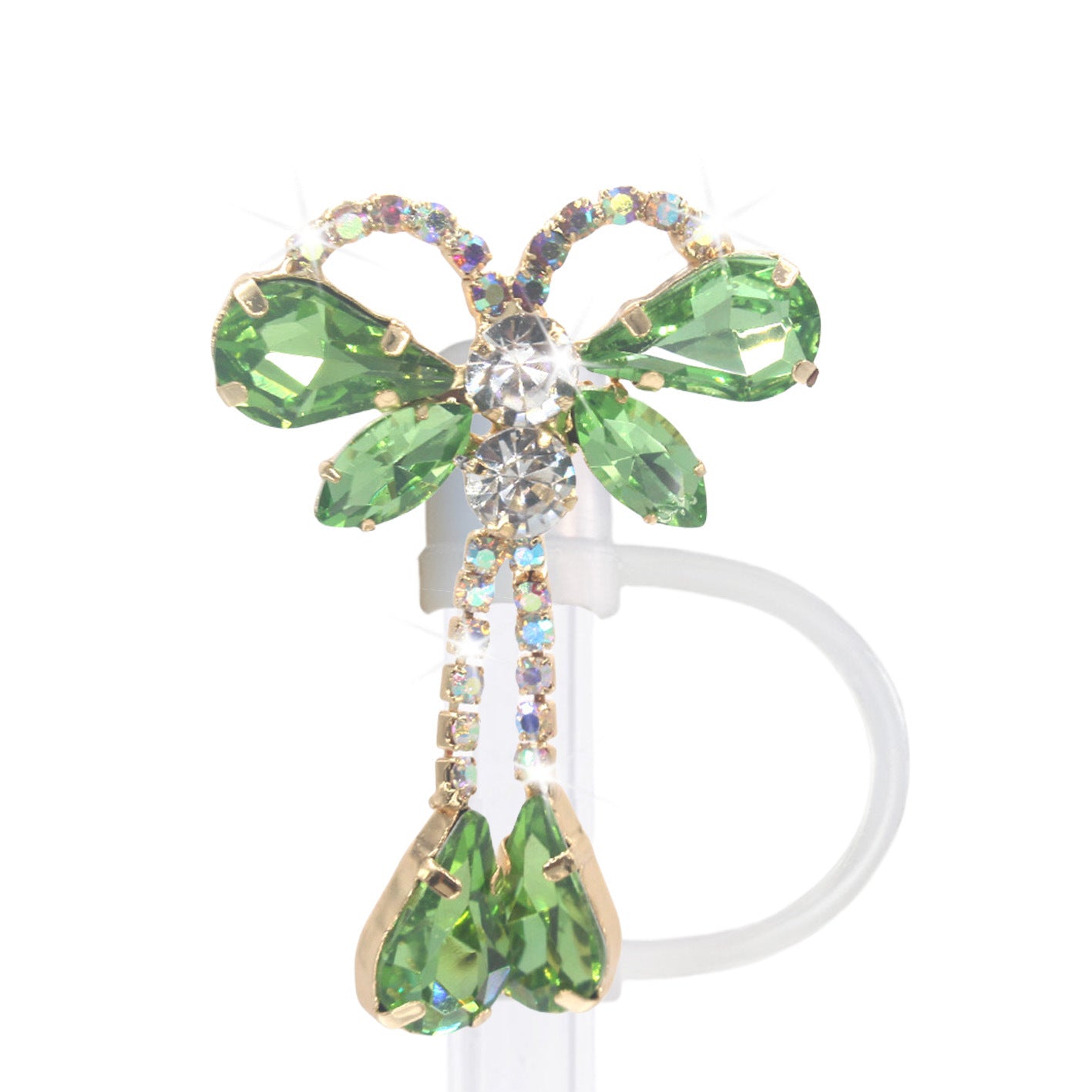 Wholesale Wholesale 50pcs Teardrop Butterfly Pendant 10mm Straw Cover Straw Tube Cap