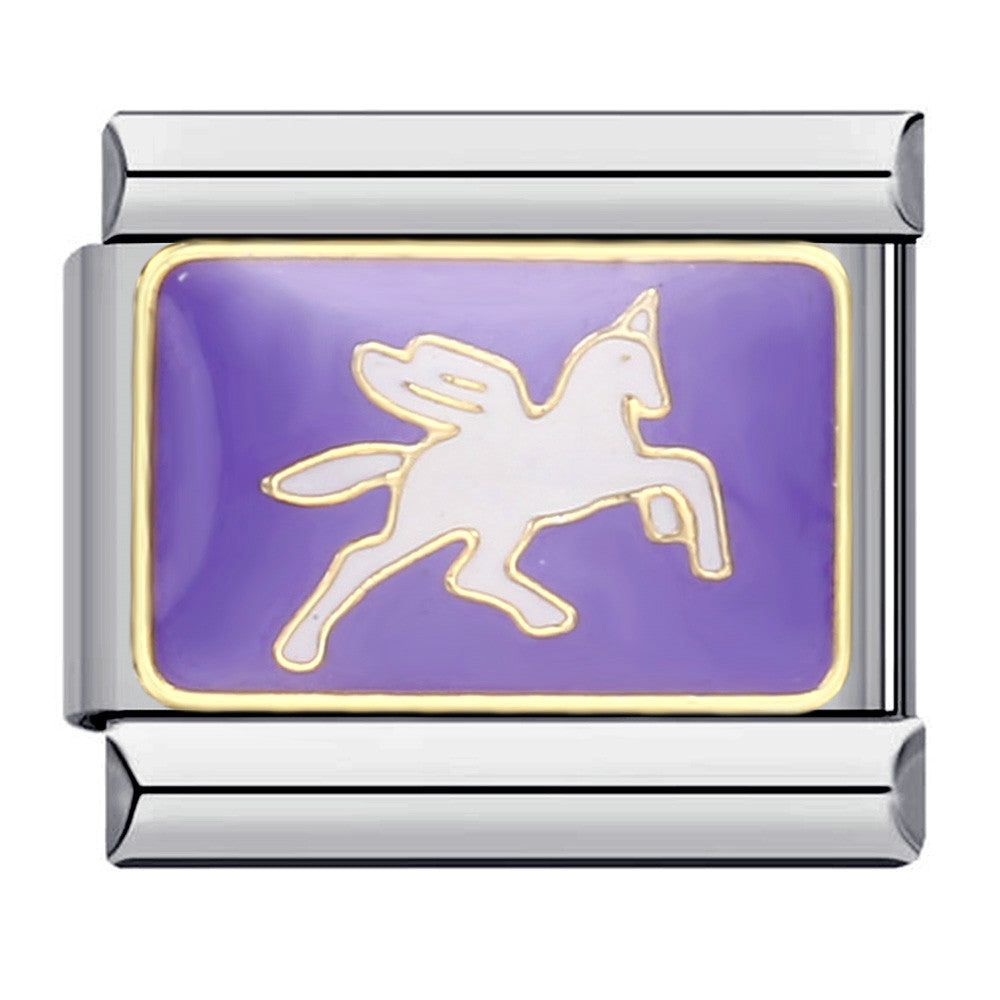 Wholesale Italian Charm Bracelet 9mm DIY Splicing Removable Purple Element Stainless Steel Composable Bracelet