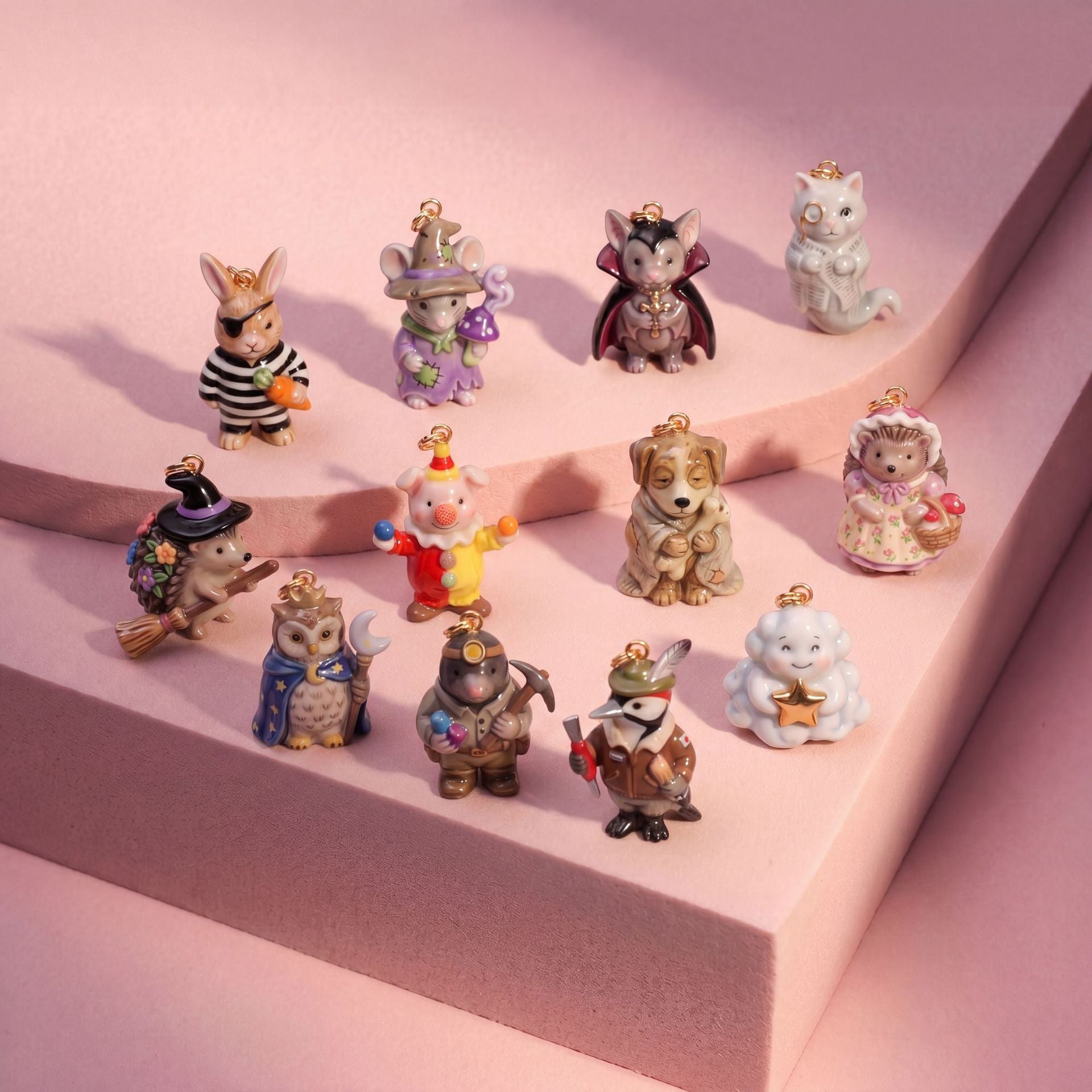Wholesale Cross-Border European and American Independent Website Hot-Selling Cartoon Animal Pendant,  Simple and High-End Fashion Oil-Drip Spray Paint Rabbit Accessory