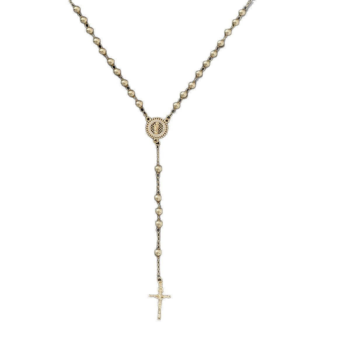 Wholesale Pure Copper Gold Cross Pendant Necklace Geometric Fashion Jewelry Accessory for Office Lady Style Gift