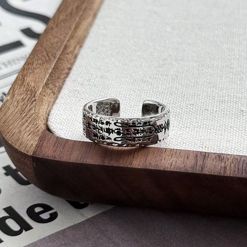 Wholesale Vintage Distressed Cross Ring Copper Zircon Stackable Fashion Accessory