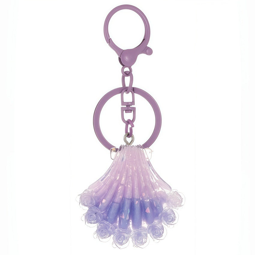 Wholesale Luminous Resin Keychain Pendant Firefly Ocean Flower Design Bag Charm Car Decoration Accessory