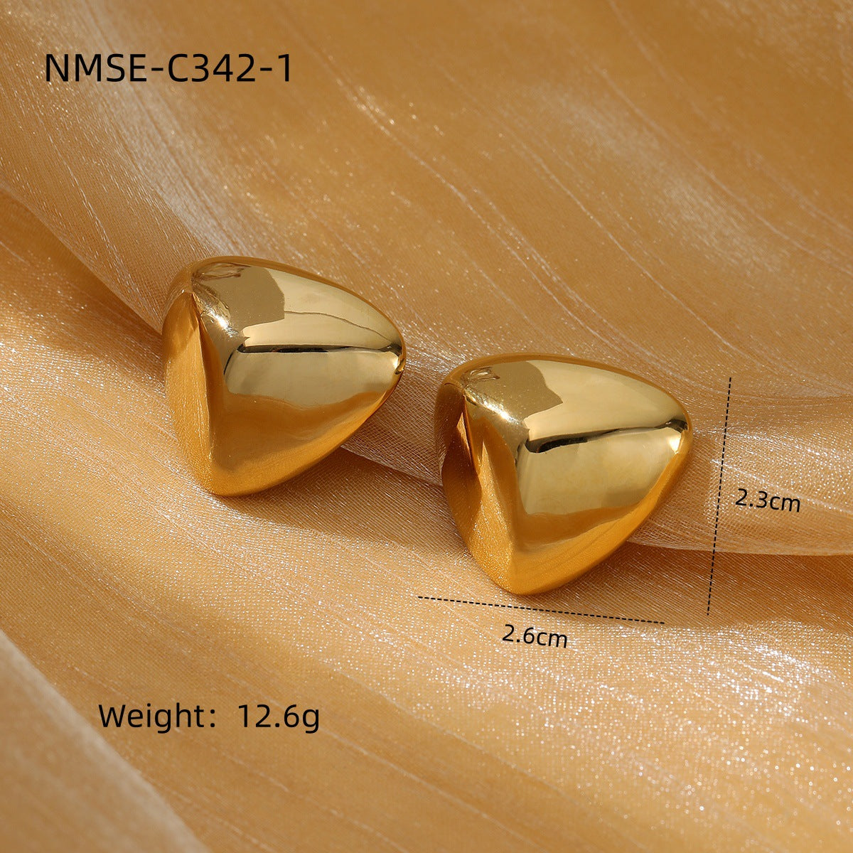 Wholesale Heart-Shaped Stainless Steell with 18K Gold Plating Earring