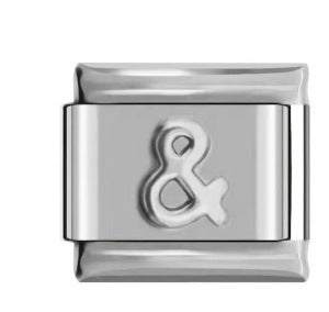 Wholesale  Italian moduleTitanium steel convex silver stamping pattern DIY bracelet