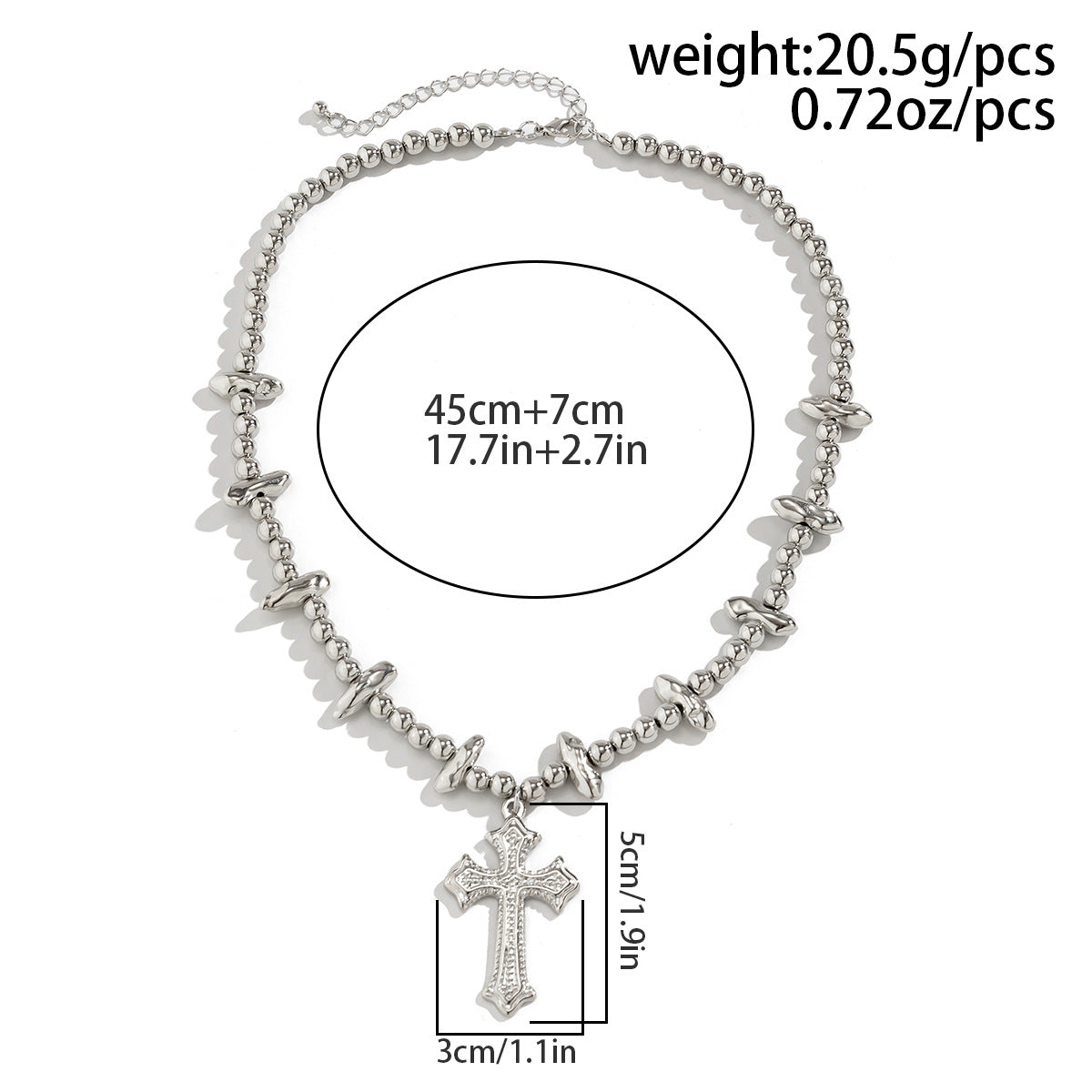 Wholesale Men's Cross Irregular Beaded Necklace ACC-NE-Puxin008