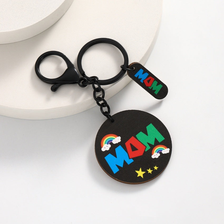 Wholesale Father's Day Mother's Day Wood Keychains ACC-KC-RongR066